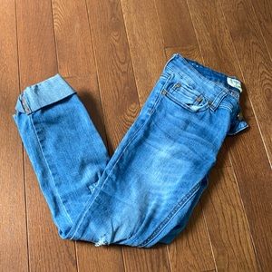 Light Wash Skinny Jeans with Rips